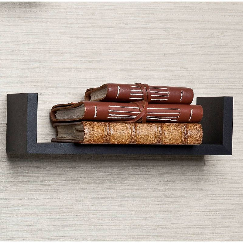 3pc Wall Shelving Set Black - Danya B.: Contemporary Floating Display & Storage