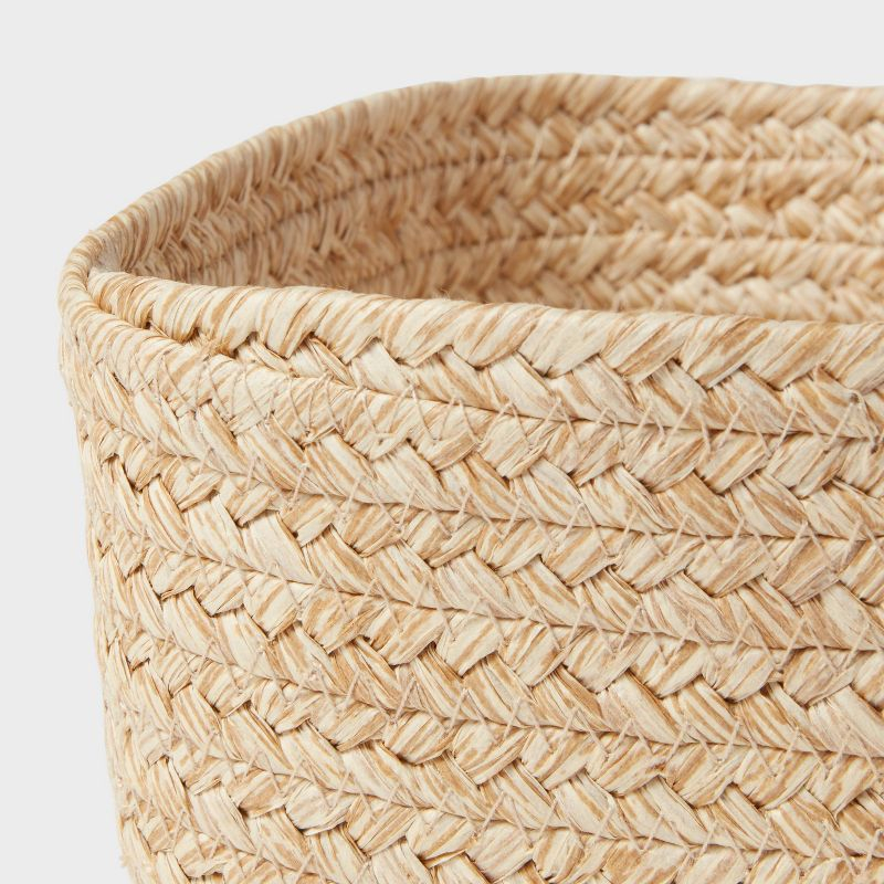 Small Natural Woven Basket Almond - Brightroom: Rectangle Storage, Paper Material, FSC Certified, 4"x8"x6"