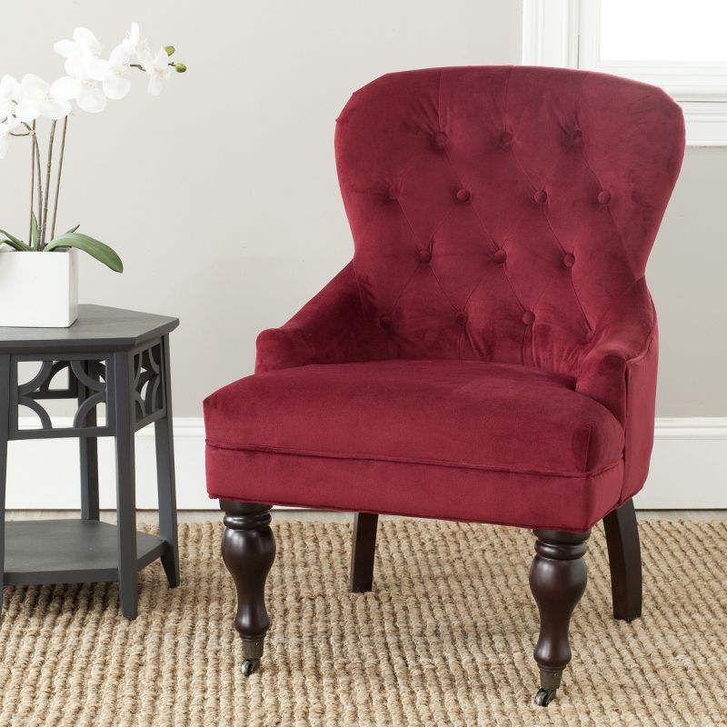Falcon Arm Chair - MCR4544 - Red Velvet - Safavieh