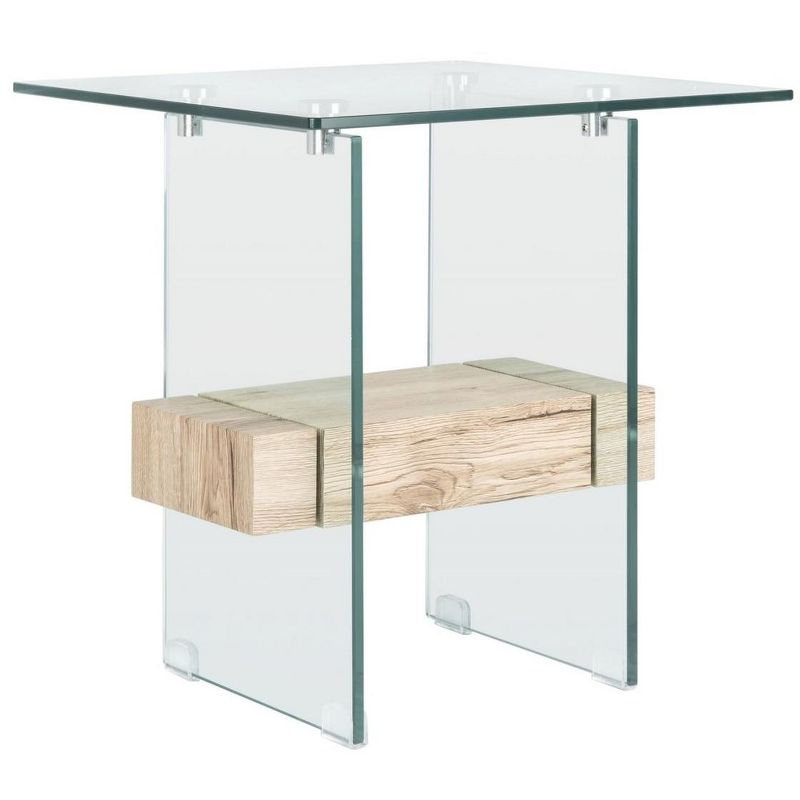 Kayley Accent Table - Glass/Natural Shelf - Safavieh.