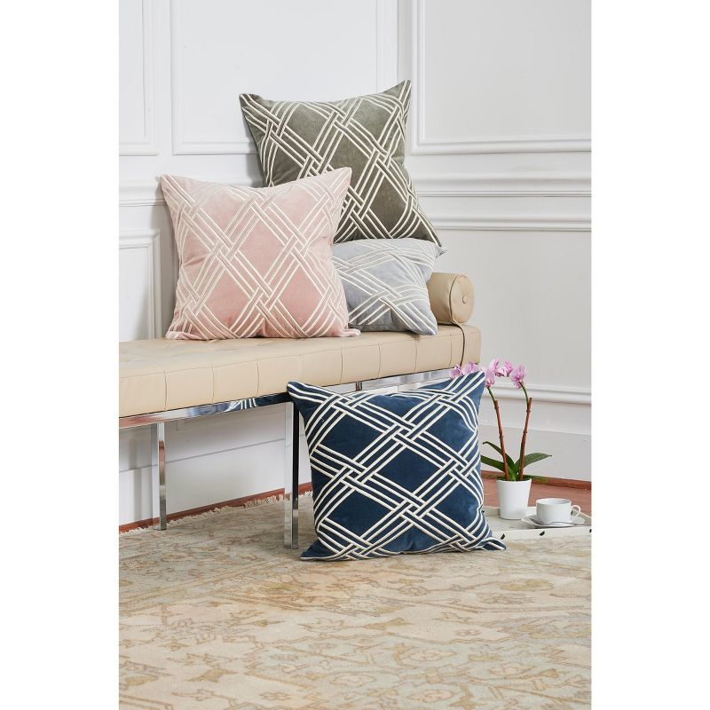 EY Essentials Mavis Ink Embroidered Throw Pillow