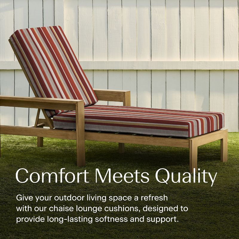 Honeycomb Outdoor Chaise Lounge Cushion - Stripe Brick
