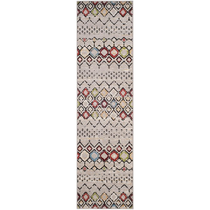 Amsterdam AMS108 Power Loomed Indoor Accent Rug - Light Grey/Multi - 2'3"x4' - Safavieh