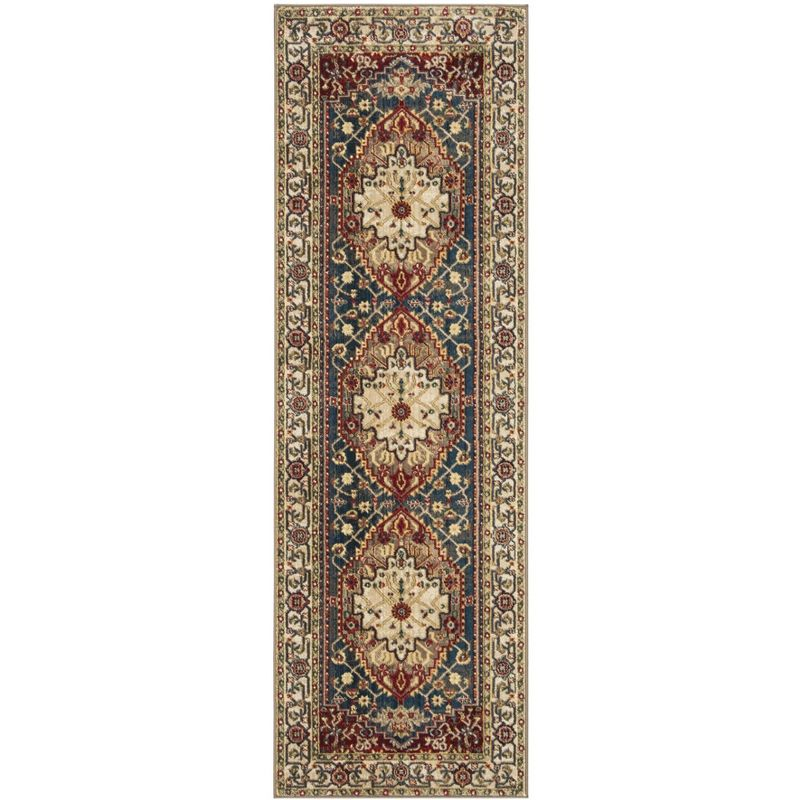 Kashan KSN306 Power Loomed Runner Rug - Ivory/Blue - 2'6"x8' - Safavieh