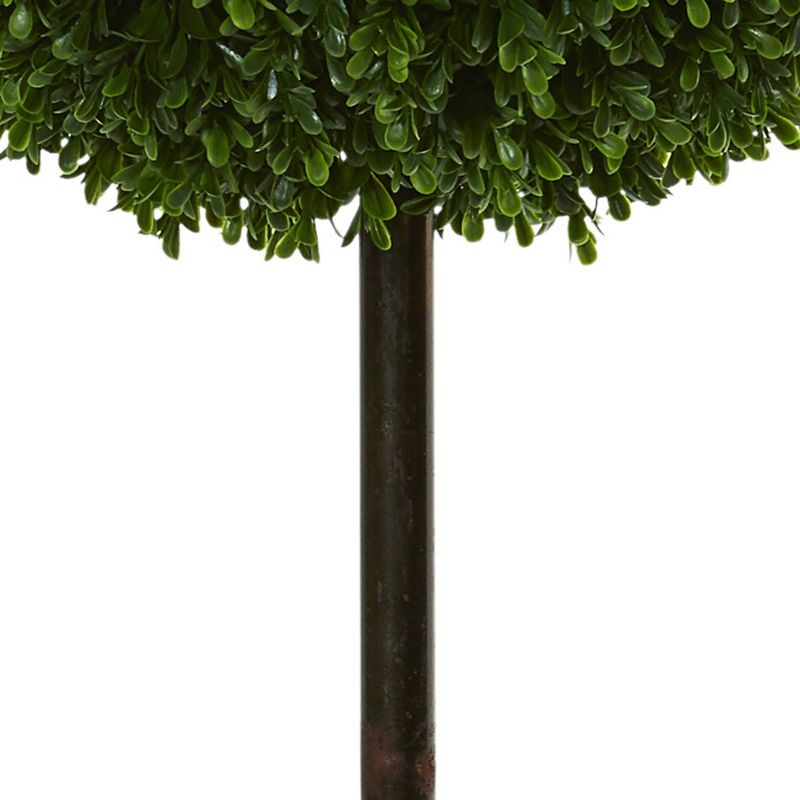 3.5ft Boxwood Double Ball Artificial Topiary Tree - Nearly Natural: UV-Resistant, Indoor/Outdoor Decor