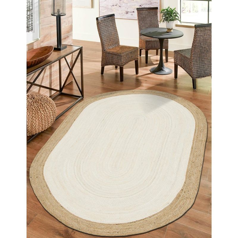 Whittlesey Natural Fiber Hand Woven Jute Solid Color Rug