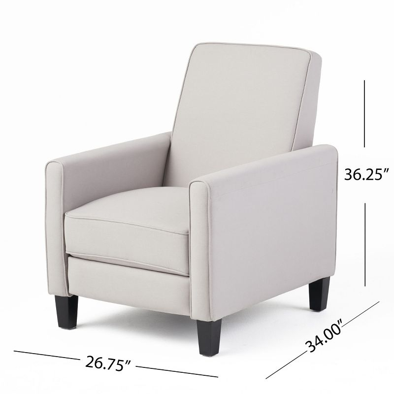 Christopher Knight Home Darvis Contemporary Upholstered Pushback Recliners (Set of 2), Light Gray/Fabric