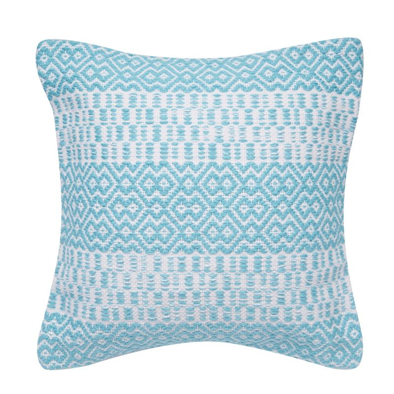 C&F Home Pim Diamond Stripe Aqua Pillow