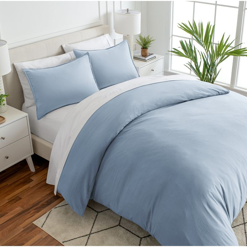 Washed Dusty Blue King/Cal King Duvet Cover and Sham Set by Bare Home