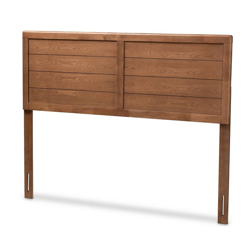 Baxton Studio Queen Seren Walnut Finished Wood Headboard Brown: Rubberwood Frame, No Box Spring Needed