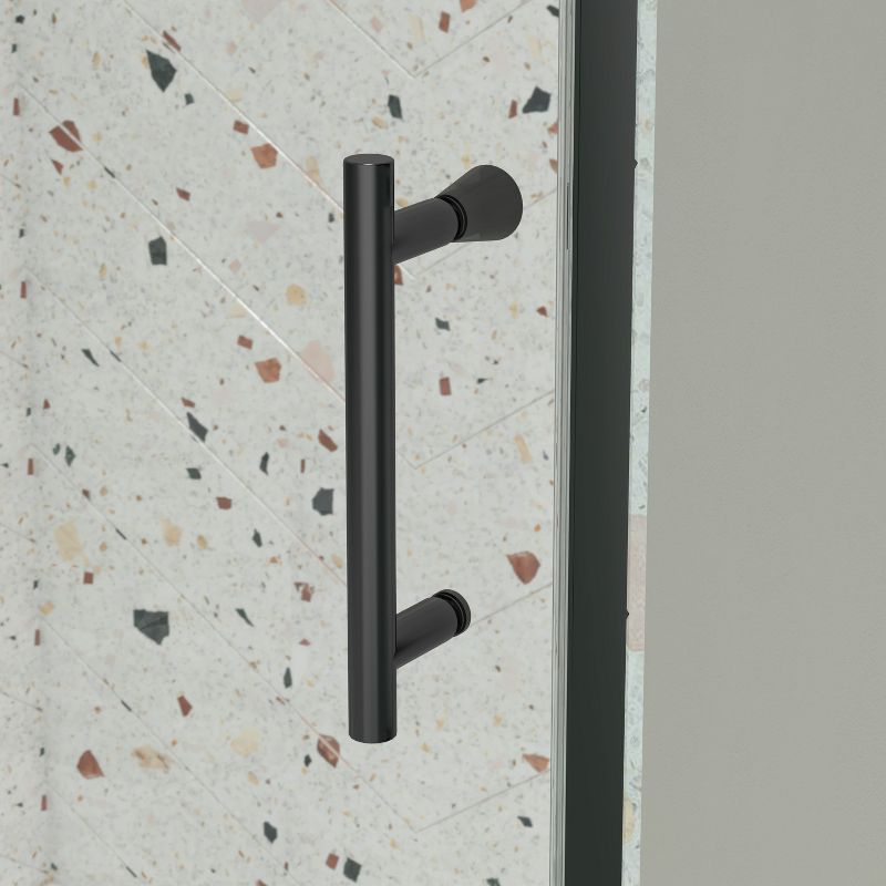 NicBex Shower Door 44-48" Wx71"H Piovt Swing Glass Shower Door with 1/4" (6mm) Clear SGCC Tempered Glass with Reversible Installation, Matte Black