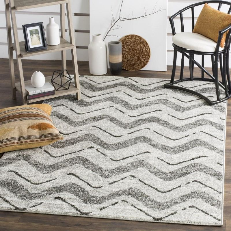 Adirondack ADR121 Power Loomed Area Rug - Silver/Charcoal - 4'x6' - Safavieh.
