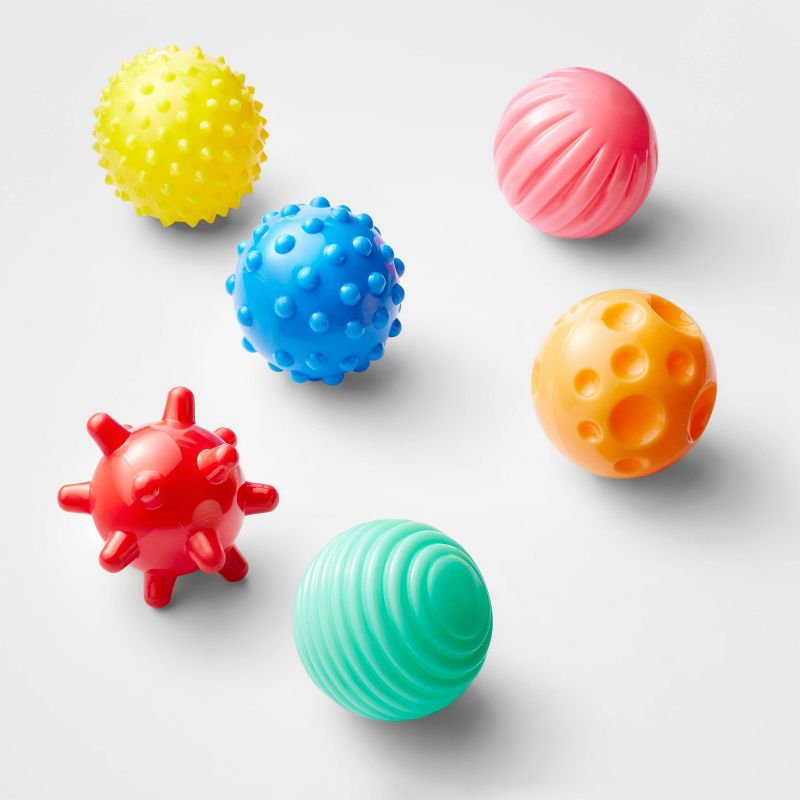 6ct Textured Balls Party Favors - Spritz™: Bouncy Stress Toys, Easter Egg Fillers, Kids' Multi-Colored Party Fun