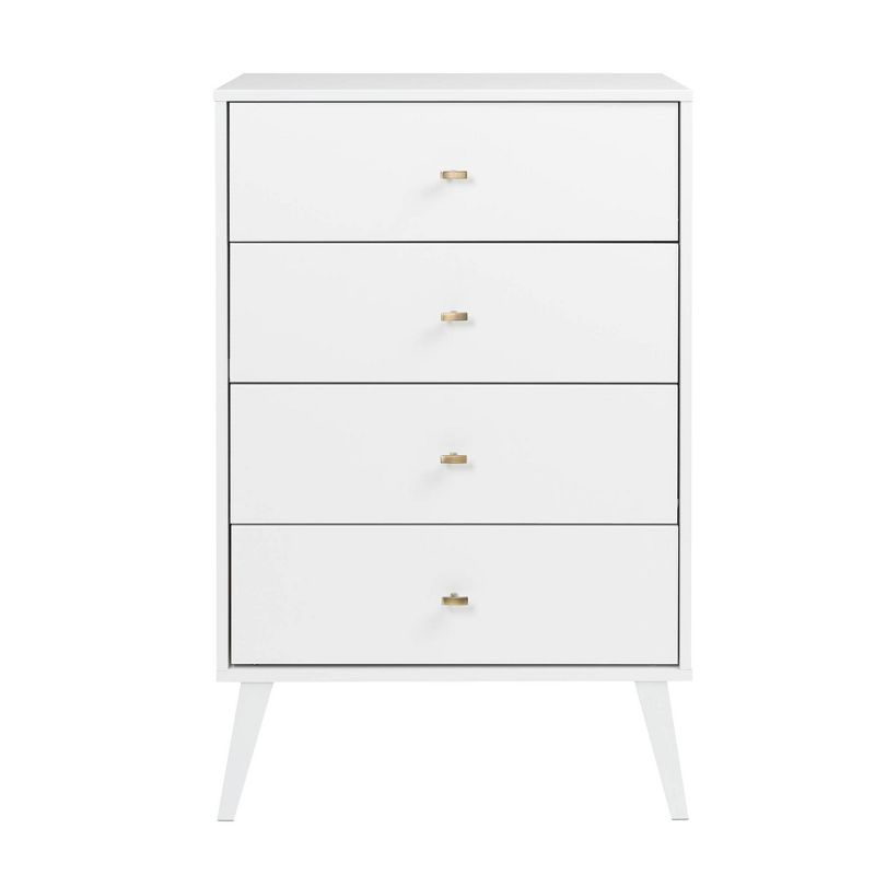 Mid-Century Modern 4 Drawer Chest White - Prepac