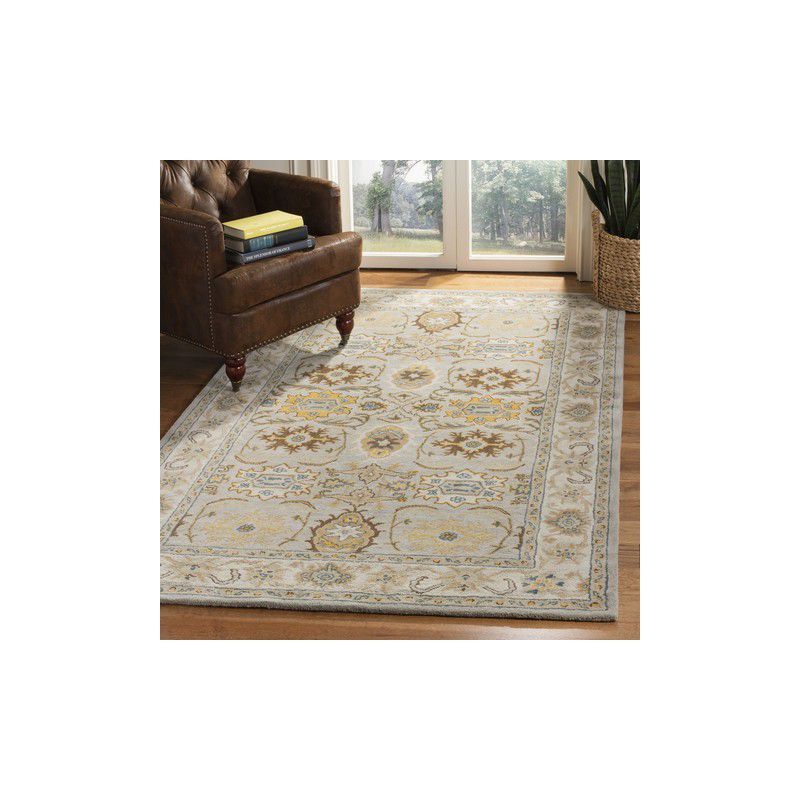 Heritage HG734 Handmade Area Rug - 7'6"x9'6" - Light Grey/Grey - Safavieh