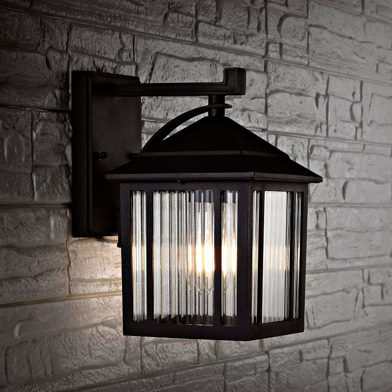 Ranzi Outdoor Wall Lantern - PLT4009 - Clear/Black - Safavieh