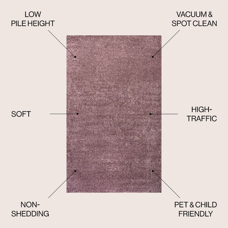 8'x10' Haze Solid Low-Pile, Light Purple - JONATHAN Y