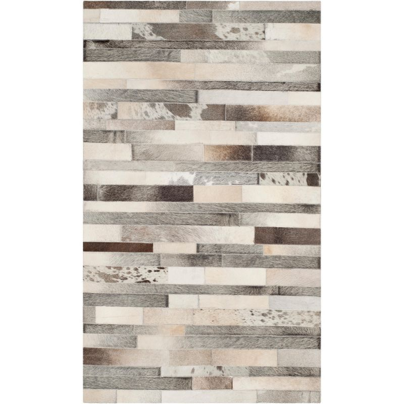 Fazeley Studio Leather Hand Woven Leather Geometric Rug