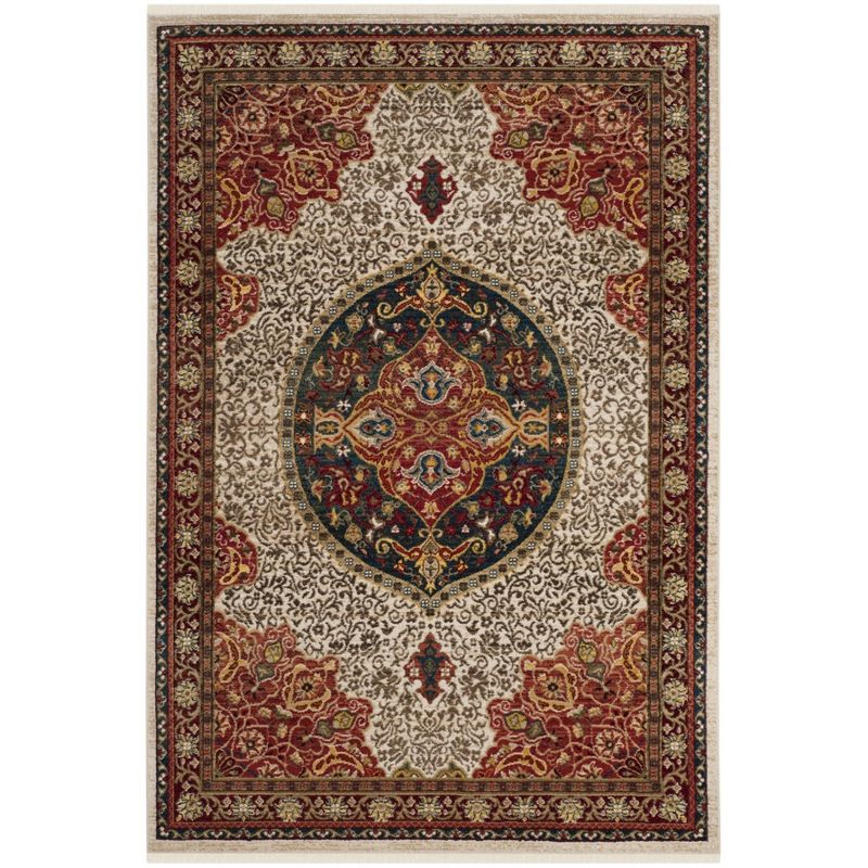 Kashan KSN302 Power Loomed Area Rug - Ivory/Red - 5'1"x7'5" - Safavieh