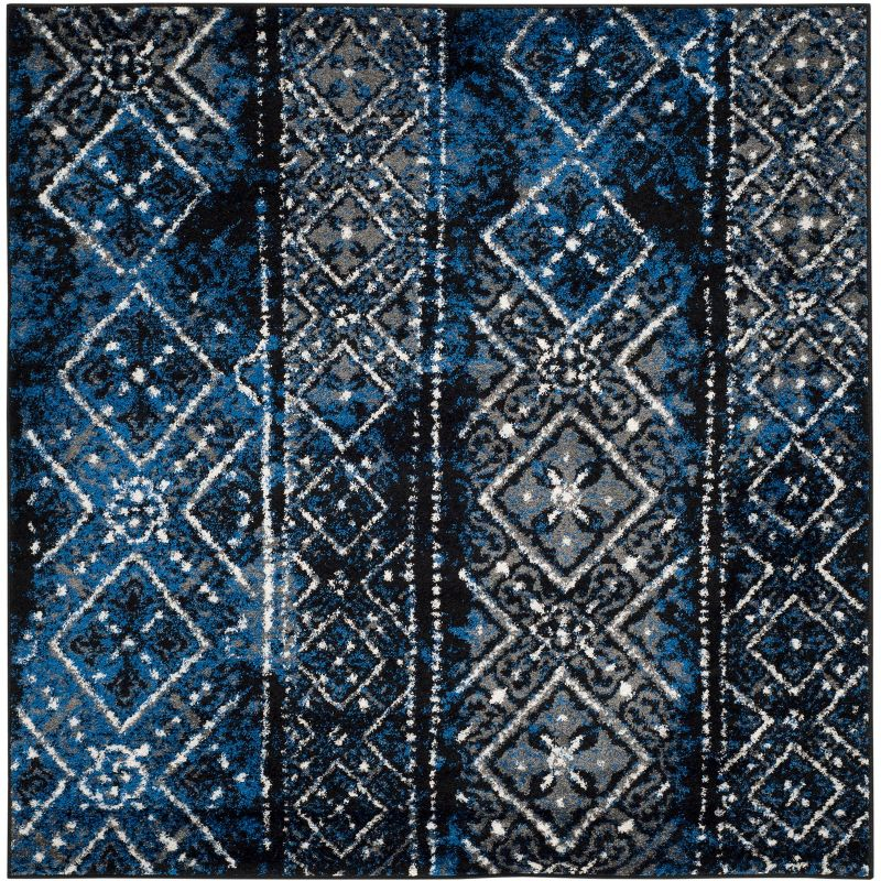 Adirondack ADR111 Machine Made Indoor Area Rug - Blue/Black - 4'x4' - Safavieh
