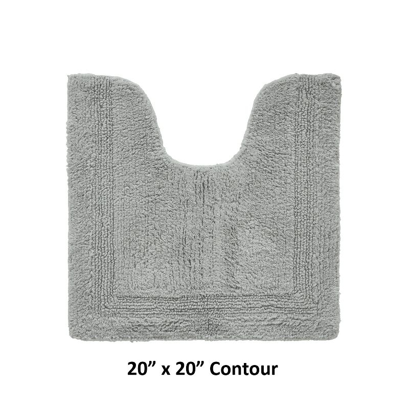 Better Trends Lux 100% Cotton Tufted Solid Reversible Bath Rug 20" x 20" Contour - Silver