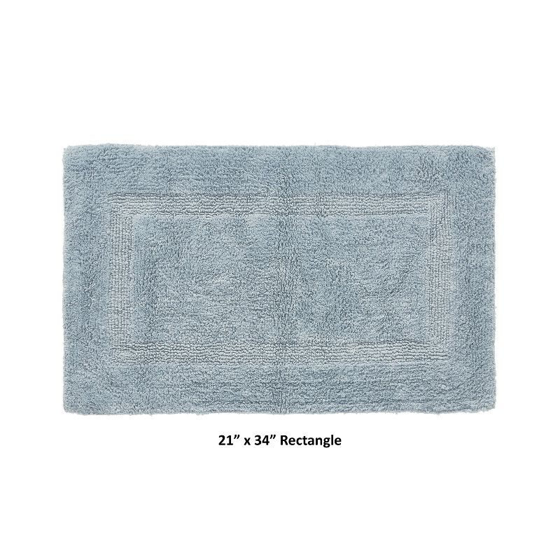 Better Trends Lux 100% Cotton Tufted Solid Reversible Bath Rug 21" x 34" Rectangle - Blue