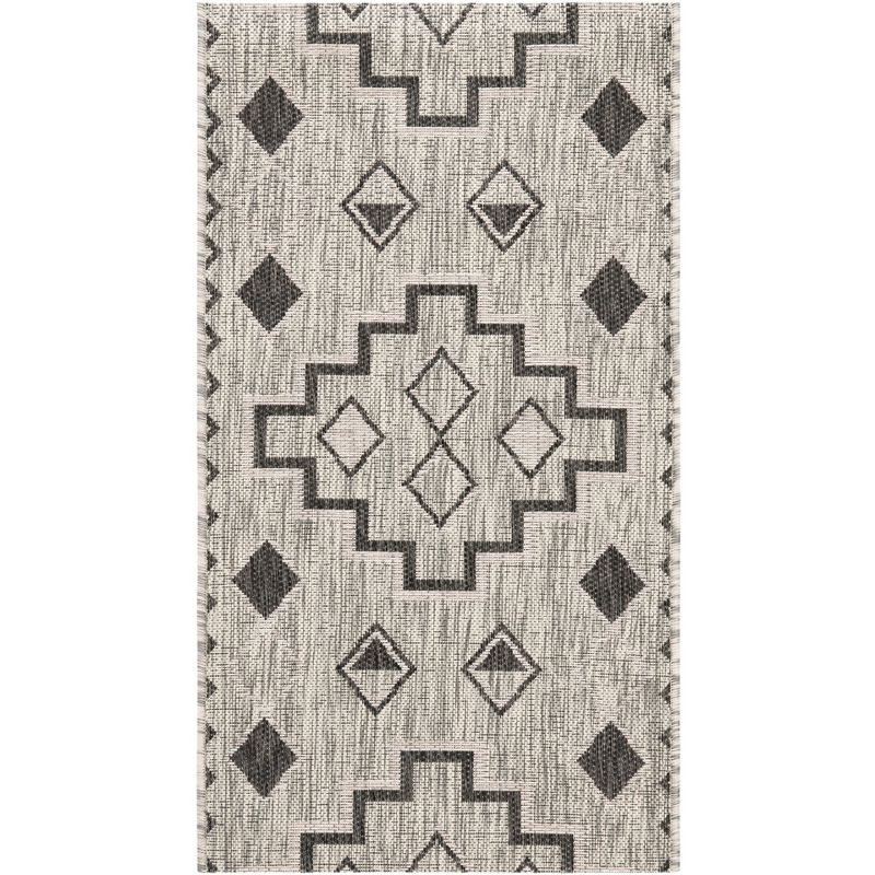 Courtyard CY8533 Power Loomed Indoor/Outdoor Accent Rug - Grey/Black - 2'x3'7" - Safavieh.