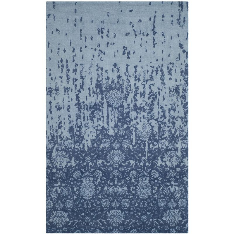 Restoration Vintage RVT104 Hand Tufted Indoor Accent Rug - 4'x6' - Blue/Dark Blue - Safavieh