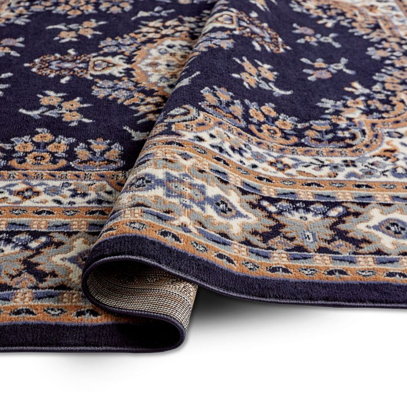 Home Dynamix Premium Sakarya Traditional Medallion Area Rug, Navy Blue/Brown, 9'2"x12'5"