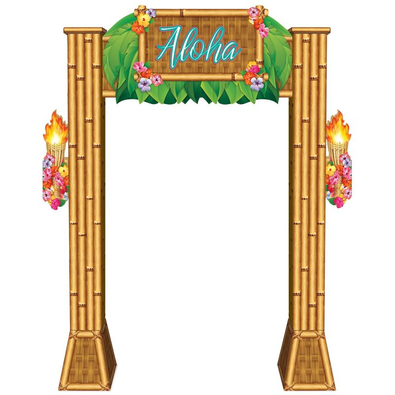 Beistle Luau 3-D Archway Prop, 7' 11" x 5' 11.75", (1/Box) Multicolored