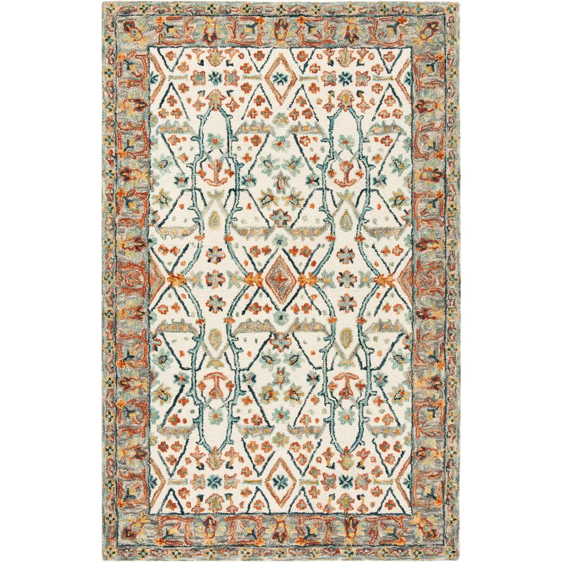 Aspen APN308 Hand Tufted Indoor Accent Rug - Ivory/Blue - 4'x6' - Safavieh