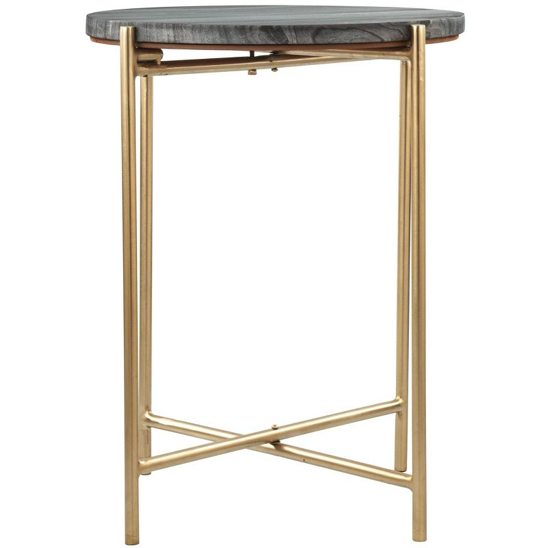 Zuo David Side Table Gray & Gold