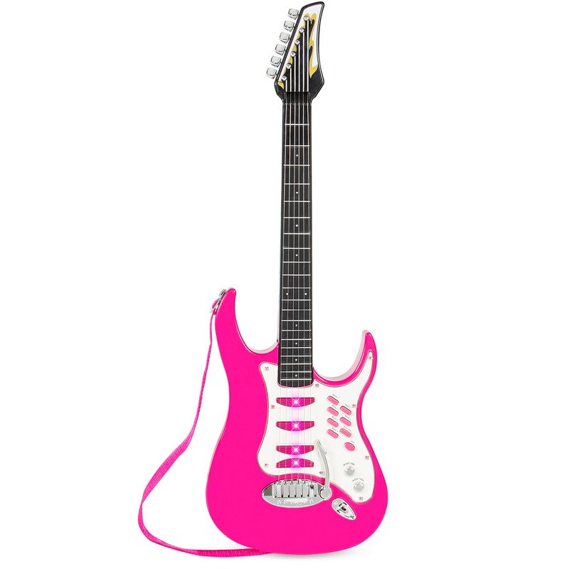Best Choice Products Kids Electric Musical Guitar Toy Play Set w/ 6 Demo Songs, Whammy Bar, Microphone - Pink