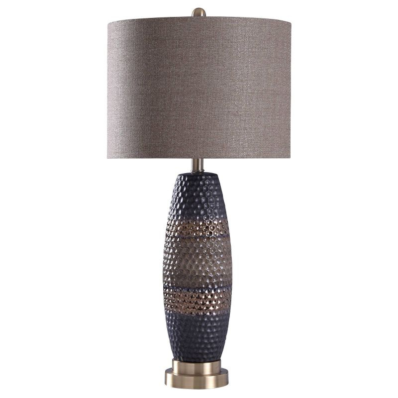Laughlin Table Lamp Black/Brown/Silver - StyleCraft: Ceramic & Steel, No Assembly, UL Listed