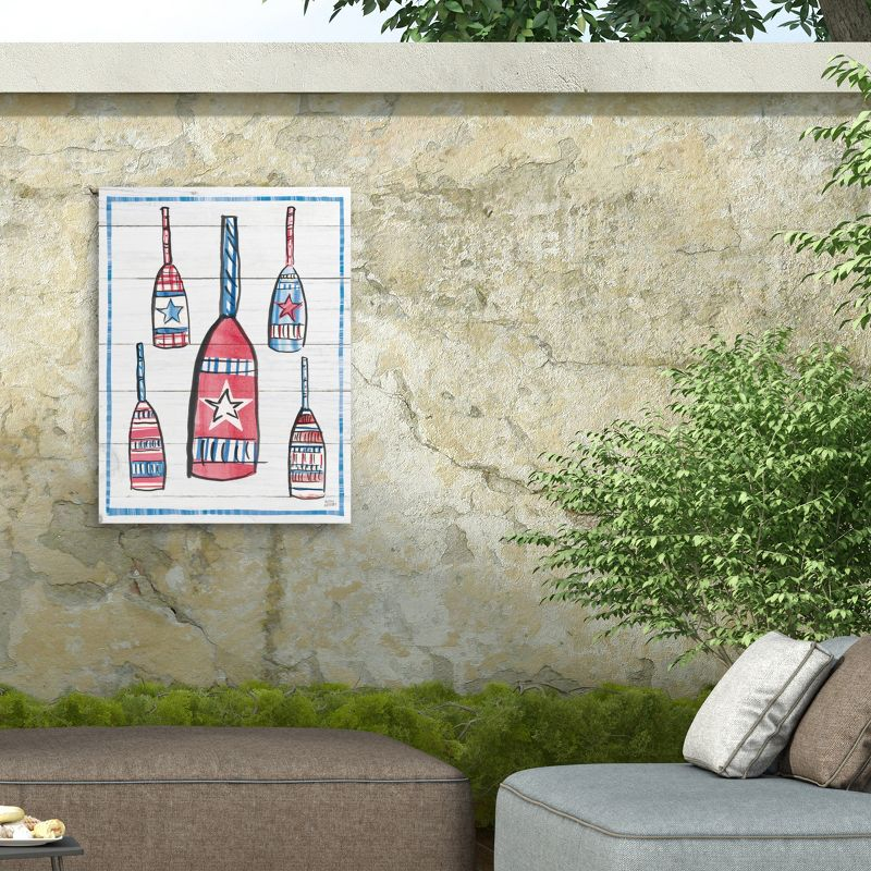 Trademark Fine Art - Melissa Averinos 'Coastal Americana Iii Shiplap' Outdoor Canvas - 35x47