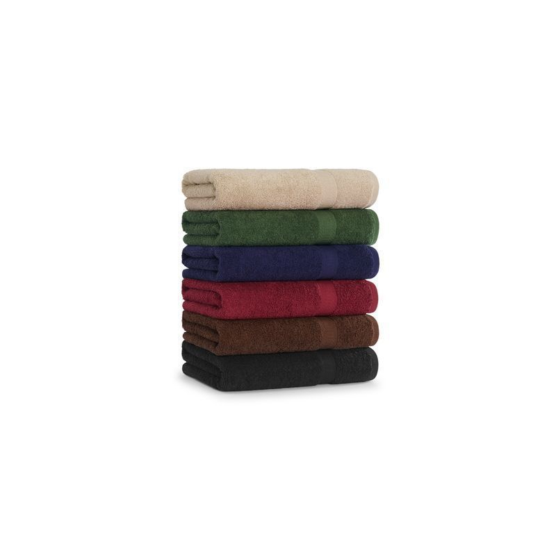 Arkwright True Color Bath Towels - (Pack of 6) Lightweight Absorbent Bathroom Towel, Quick Dry Linen, 25 x 52 in, Burgundy