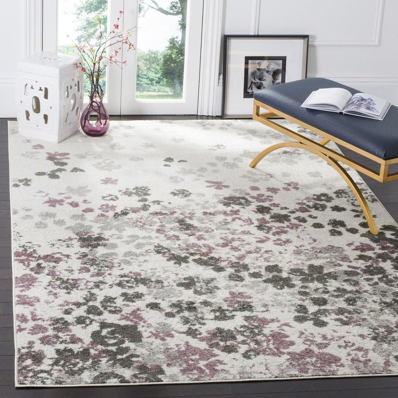 Adirondack ADR115 Machine Made Indoor Area Rug - Ivory/Purple - 6'x9' - Safavieh