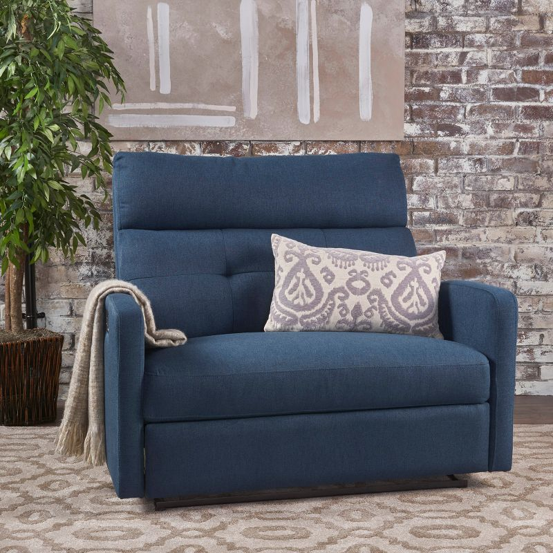 Christopher Knight Home Halima 2-Seater Recliner - Navy : Upholstered Polyester, Hardwood Frame