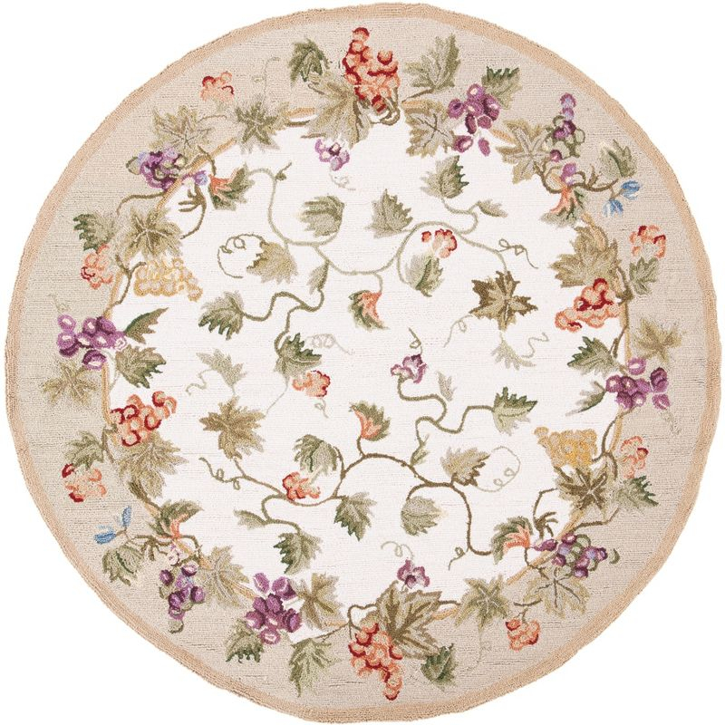 Chelsea HK116 Handmade Area Rug - 8' Round - Ivory - Safavieh