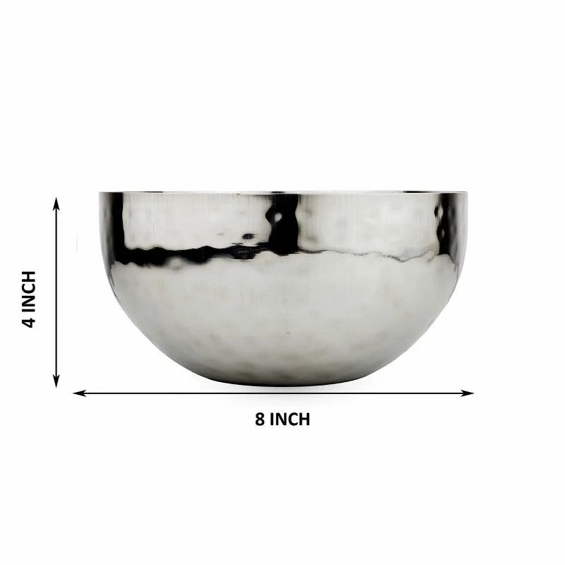 Inox Artisans Full Polished Stainless Steel 8" Fruit Bowl