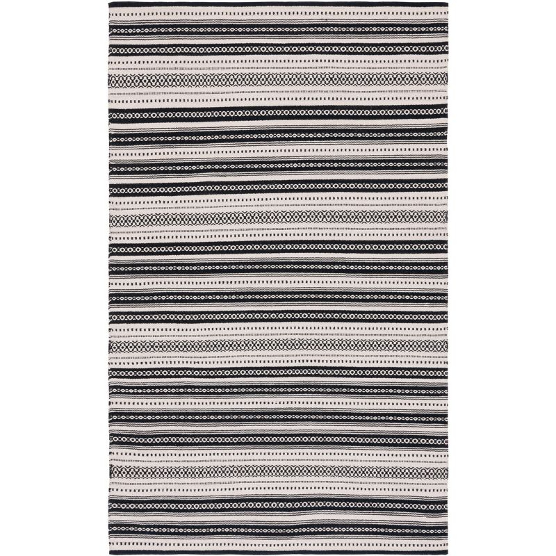 Montauk MTK726 Hand Woven, Flat Weave Indoor Area Rug - Black/Ivory - 6'x9' - Safavieh