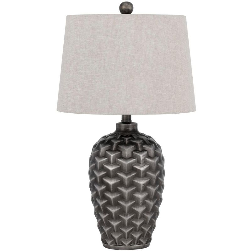 Cal Lighting Dresano resin table lamp with linen hardback taper drum shade