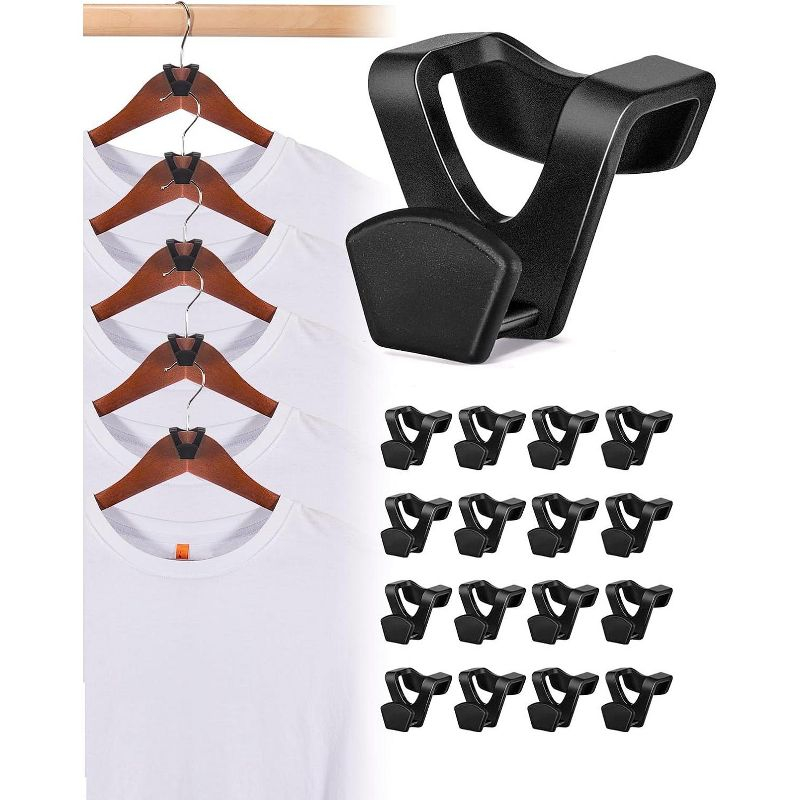 HOUSE DAY Space Saving Hanger Hooks Connector Black 60 Pack
