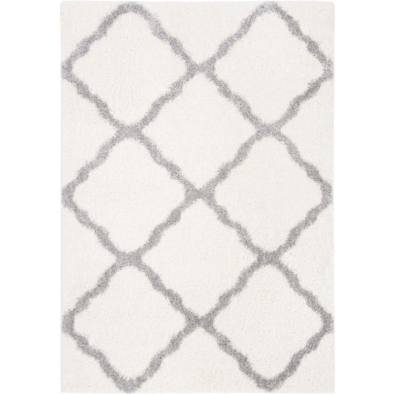 Parma Shag PMA521 Power Loomed Indoor Area Rug - 5'3"x7'6" - Cream/Grey - Safavieh