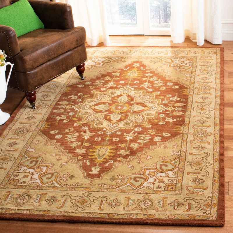Heritage HG345 Hand Tufted Area Rug - Rust/Gold - 3'x5' - Safavieh.