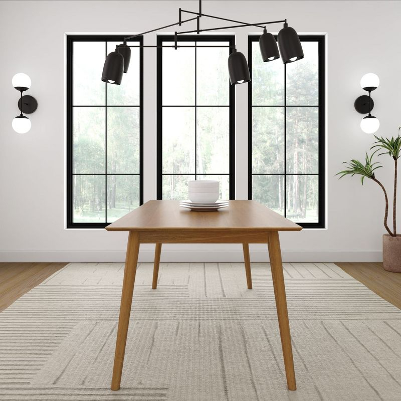 Plank+Beam 72" Mid Century Modern Dining Table, Solid Wood Kitchen & Dining Room Table for 6, Pecan