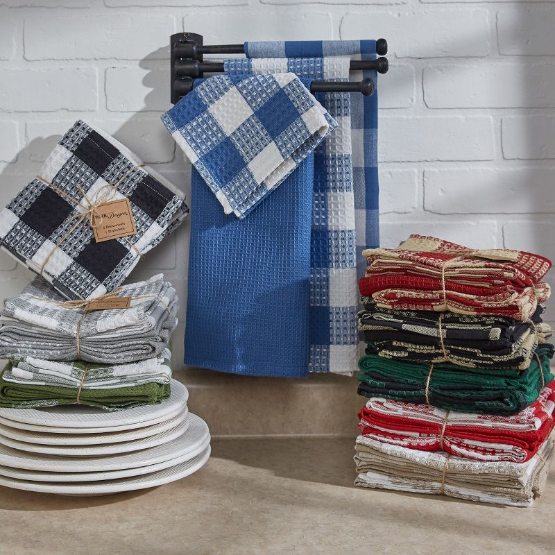 Park Designs Buffalo Check Dishtowel Set - Red & Cream