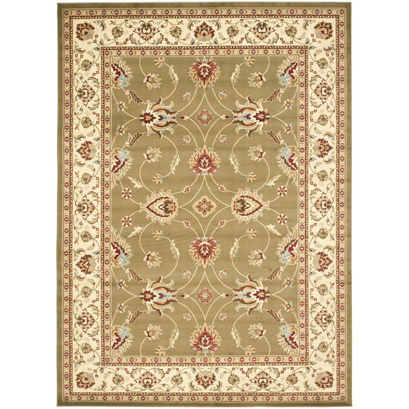 Lyndhurst LNH553 Power Loomed Area Rug - Green/Ivory - 6'7"x9'6" - Safavieh