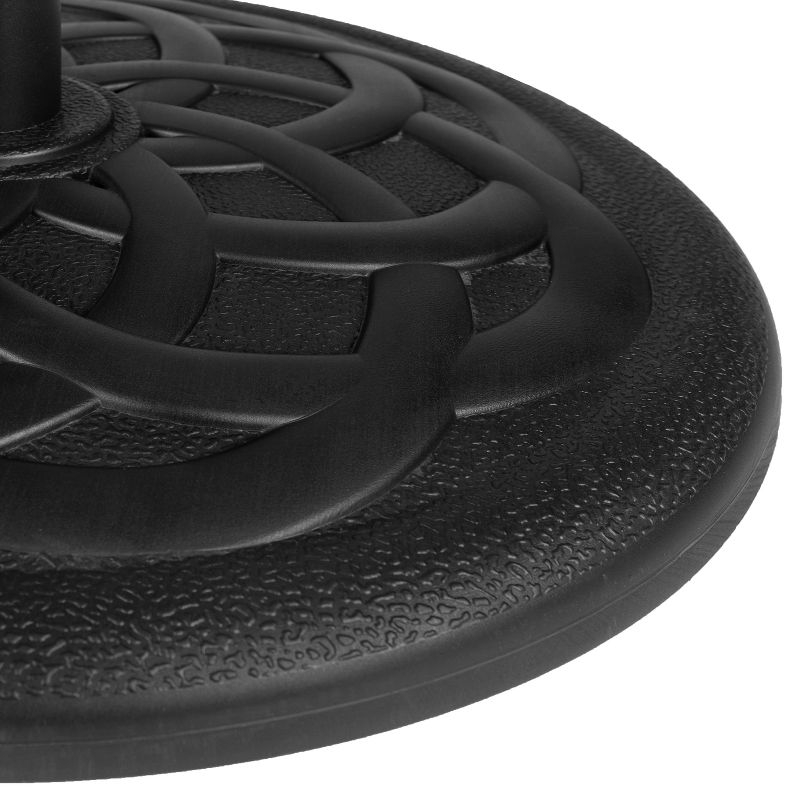 Emma and Oliver Universal Black Cement Patio Umbrella Base - Weatherproof - 19.25" Diameter