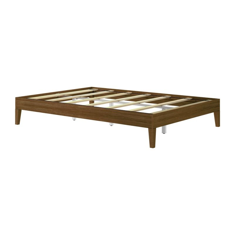 Plank+Beam Solid Wood Queen Platform Bed Frame, Matte Walnut